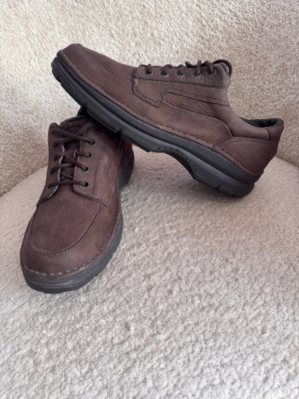Rockport ProWalker DMX Brown Leather Oxford Shoes Men’s Size 11W Wide EUC
